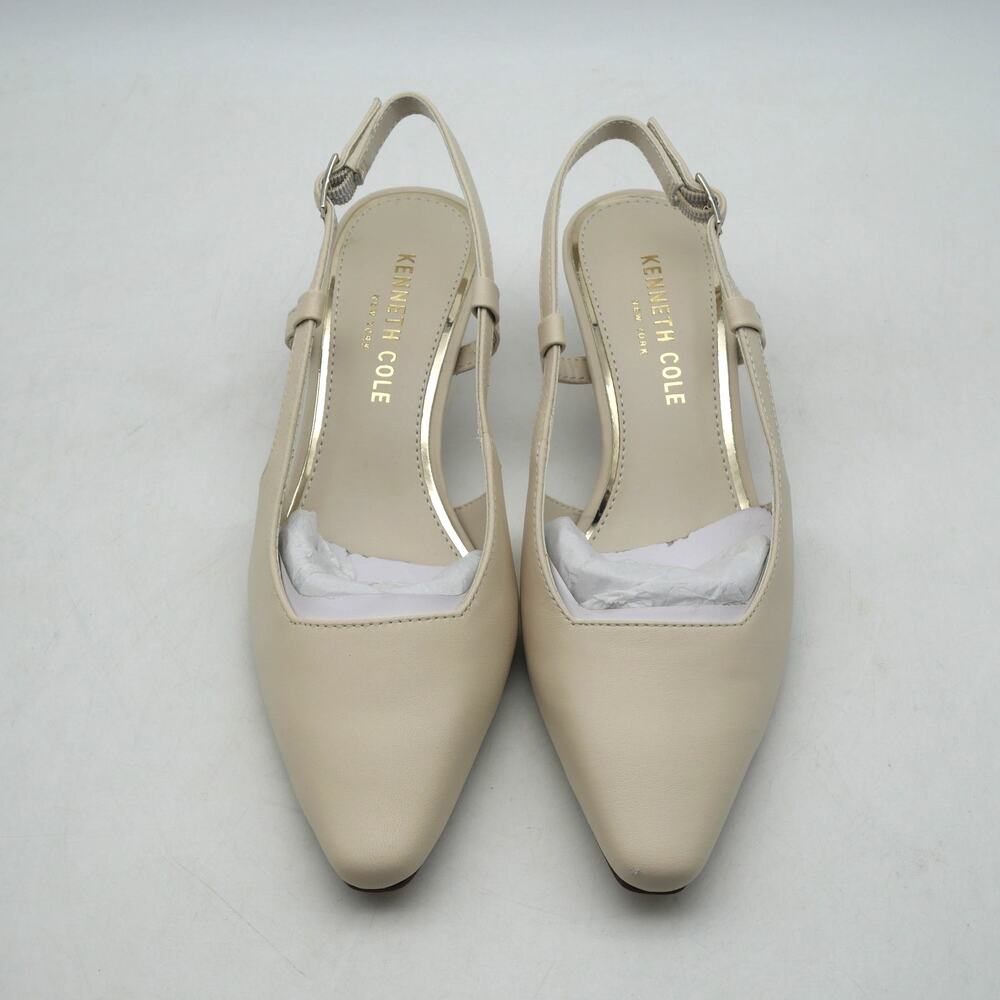 NEW Kenneth Cole Martha Slingback Pumps Heels Women's 5 Tan Beige - Picture 6 of 11